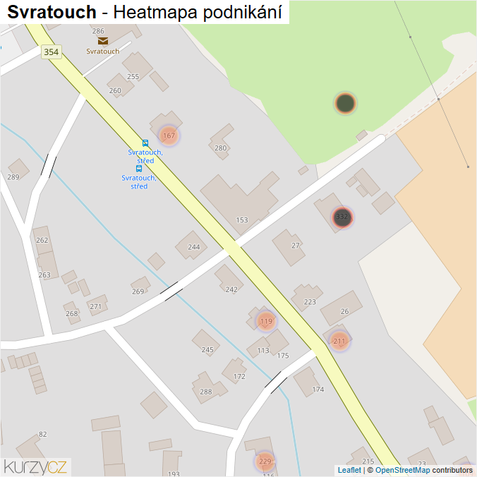 Mapa Svratouch - Firmy v obci.
