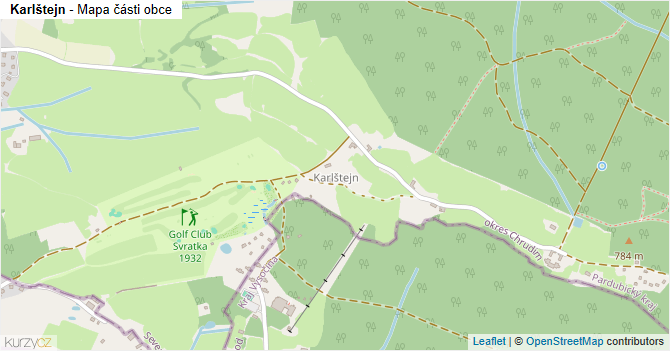 Karlštejn - mapa části obce