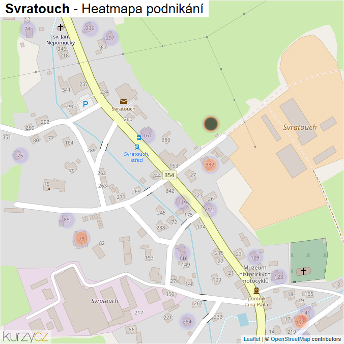Mapa Svratouch - Firmy v části obce.