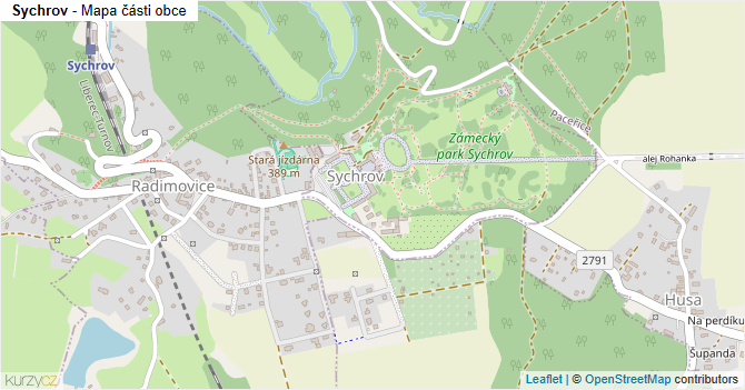 Sychrov - mapa části obce