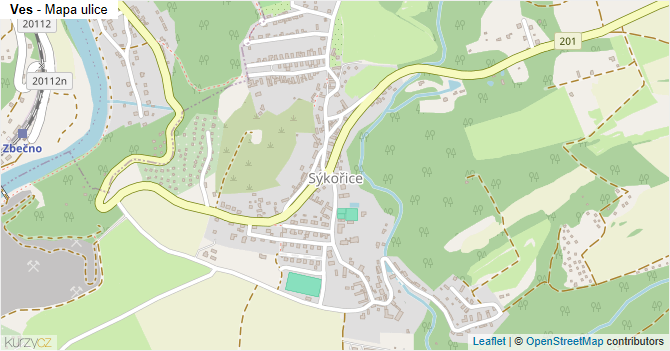 Ves - mapa ulice
