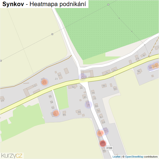 Mapa Synkov - Firmy v části obce.