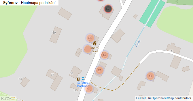 Syřenov - mapa podnikání