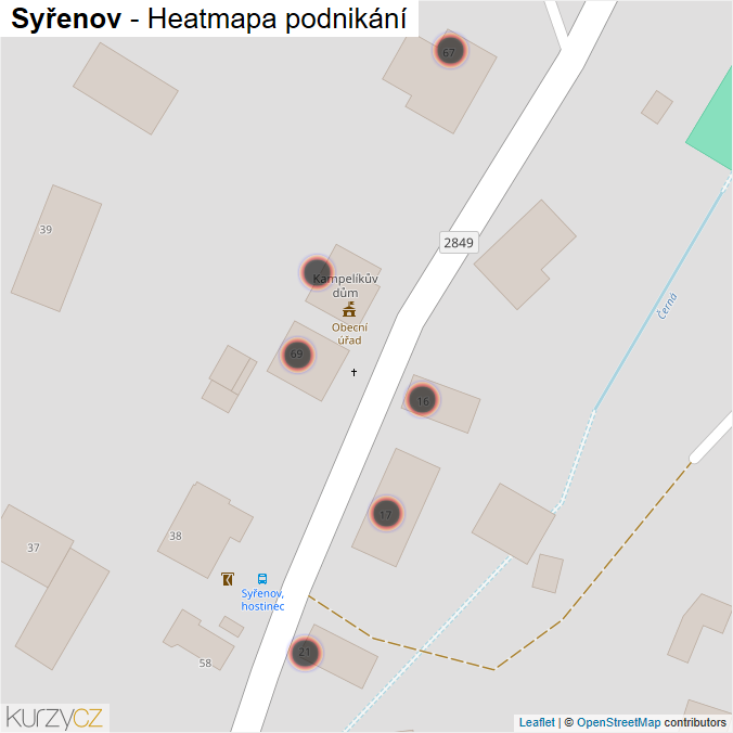 Mapa Syřenov - Firmy v obci.