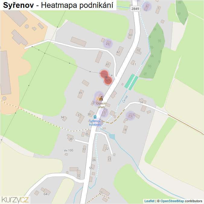 Mapa Syřenov - Firmy v části obce.