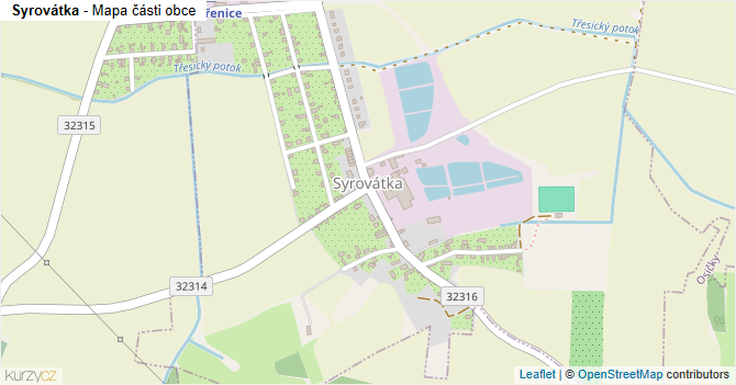 Syrovátka - mapa části obce