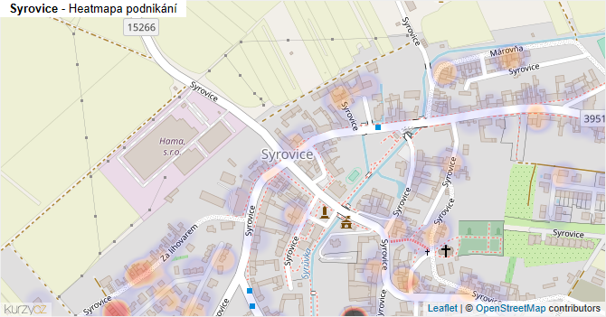 Syrovice - mapa podnikání