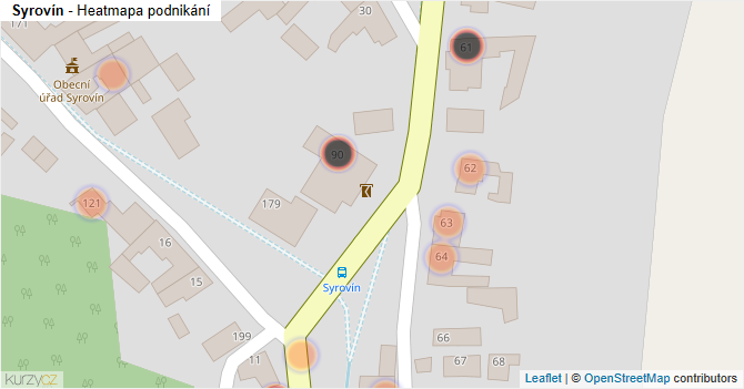Syrovín - mapa podnikání