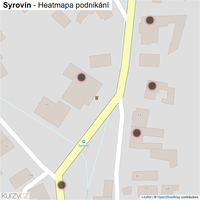 Mapa Syrovín - Firmy v obci.