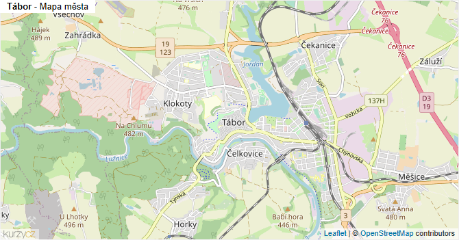 Tábor - mapa města