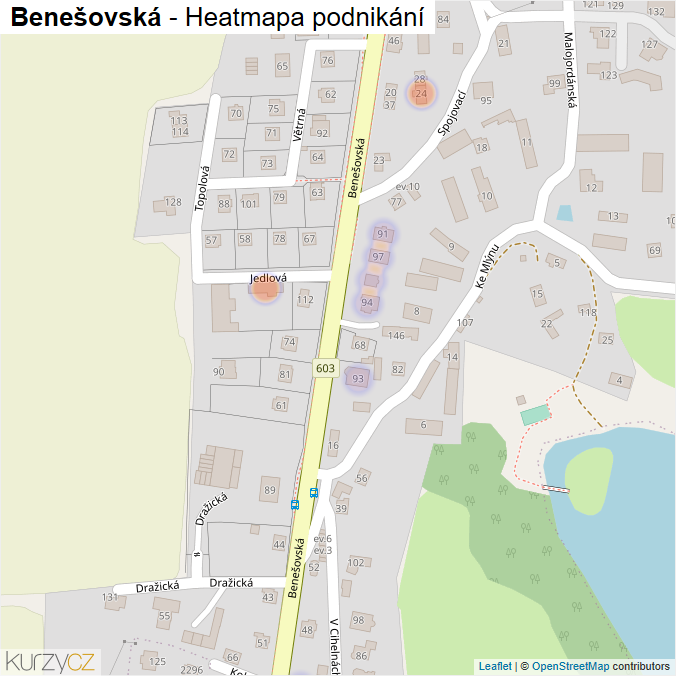 Mapa Benešovská - Firmy v ulici.