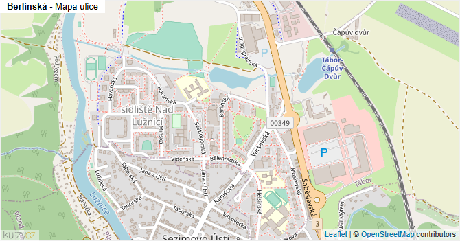 Berlínská - mapa ulice