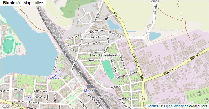 Blanická - mapa ulice