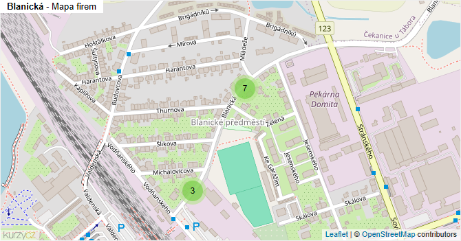 Blanická - mapa firem