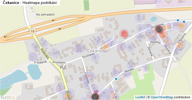 Čekanice - mapa podnikání