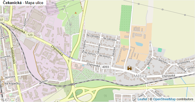 Čekanická - mapa ulice