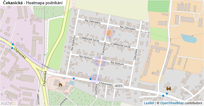 Čekanická - mapa podnikání