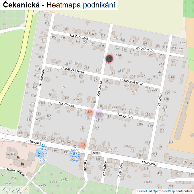 Mapa Čekanická - Firmy v ulici.
