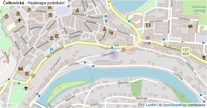 Čelkovická - mapa podnikání
