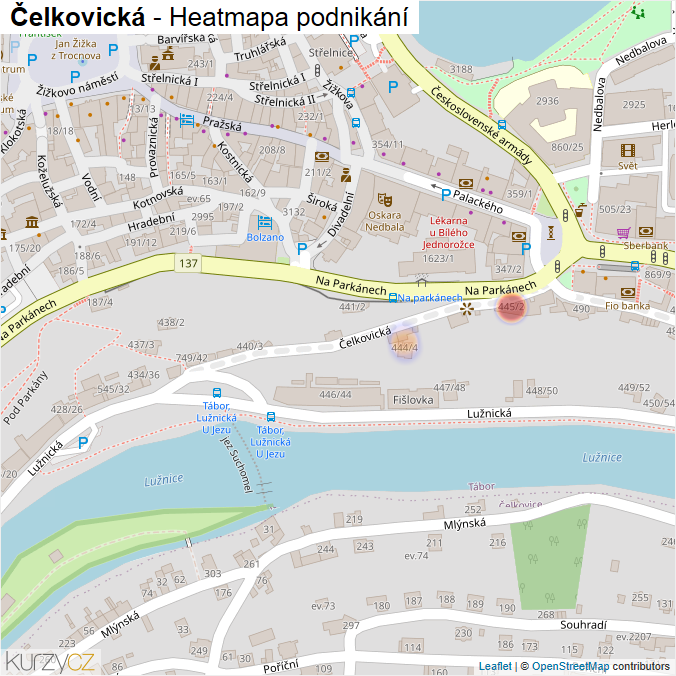 Mapa Čelkovická - Firmy v ulici.