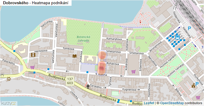 Dobrovského - mapa podnikání