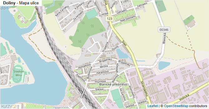 Doliny - mapa ulice