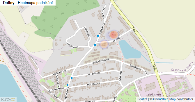 Doliny - mapa podnikání