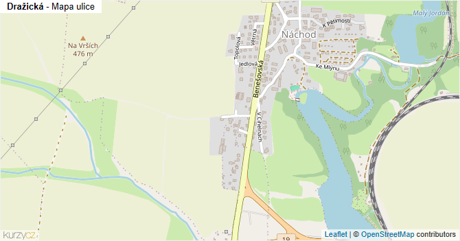 Dražická - mapa ulice