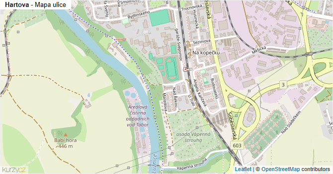 Hartova - mapa ulice