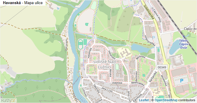 Havanská - mapa ulice