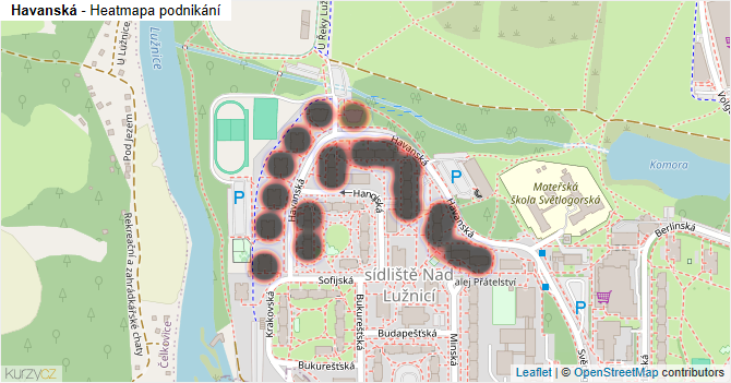 Havanská - mapa podnikání