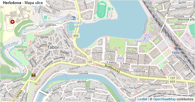 Herlošova - mapa ulice