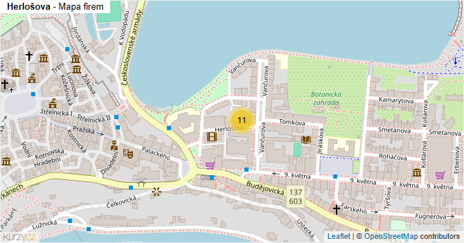 Herlošova - mapa firem