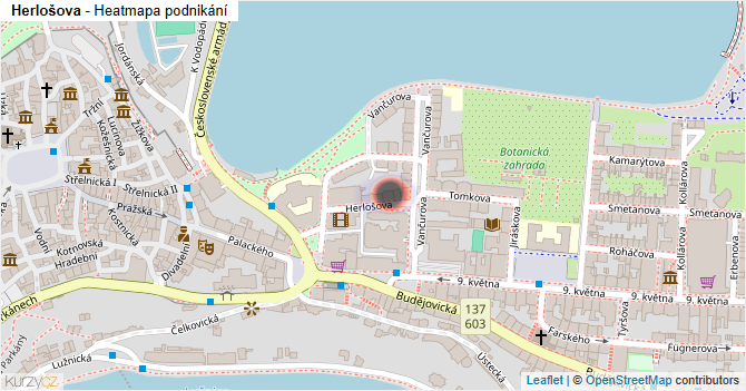 Herlošova - mapa podnikání