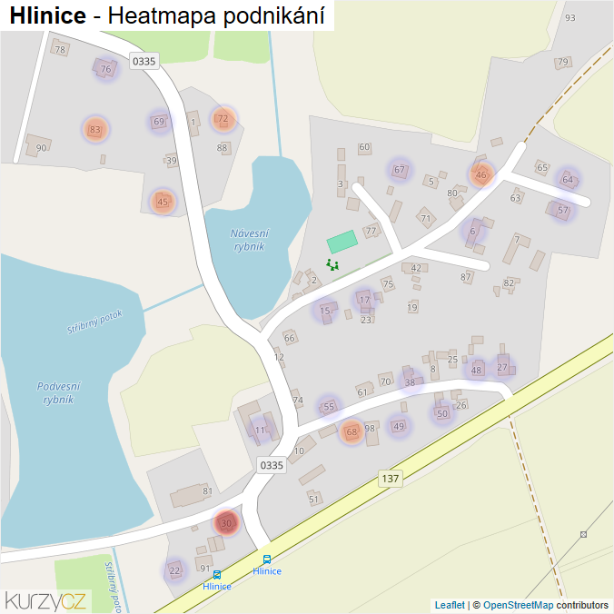 Mapa Hlinice - Firmy v části obce.