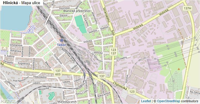 Hlinická - mapa ulice