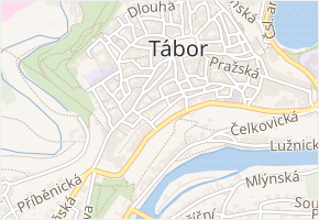 Hradební v obci Tábor - mapa ulice
