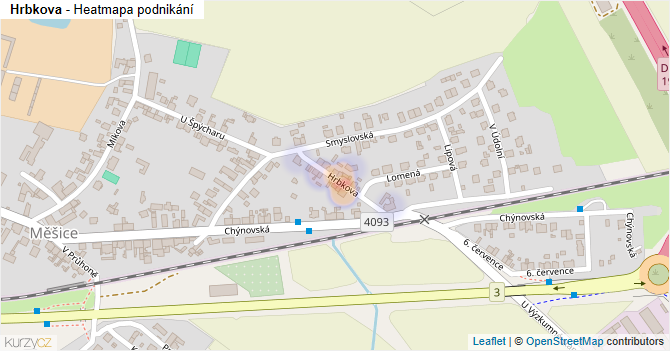 Hrbkova - mapa podnikání