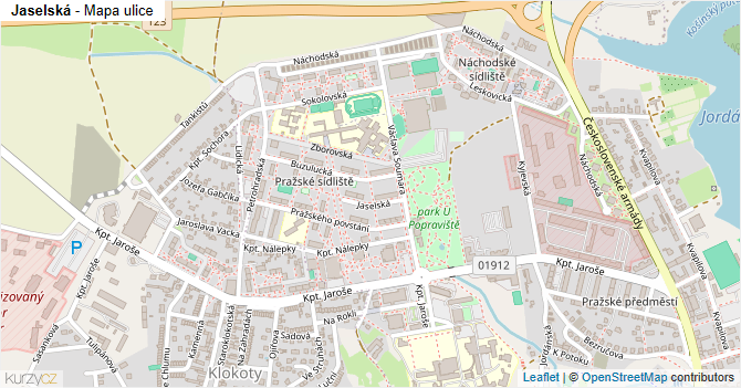 Jaselská - mapa ulice