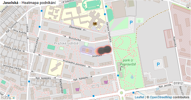 Jaselská - mapa podnikání