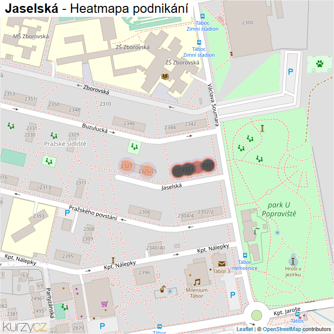 Mapa Jaselská - Firmy v ulici.