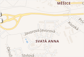 Javorová v obci Tábor - mapa ulice