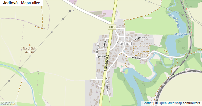 Jedlová - mapa ulice