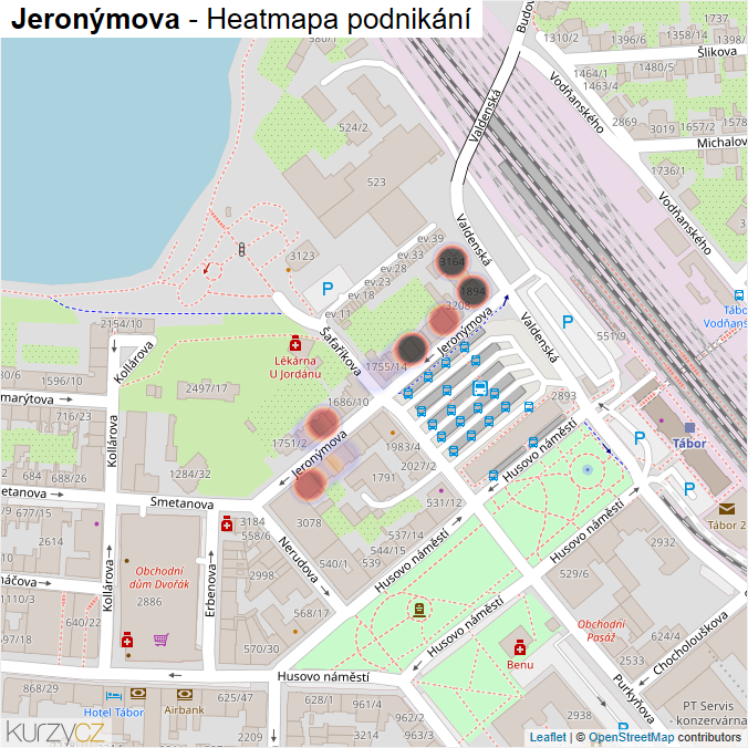 Mapa Jeronýmova - Firmy v ulici.
