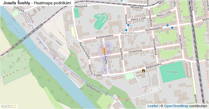 Josefa Švehly - mapa podnikání