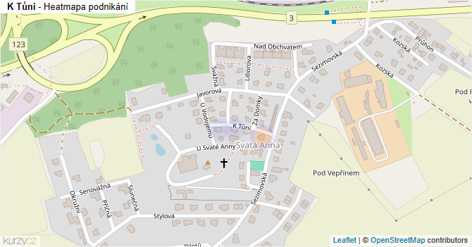K Tůni - mapa podnikání