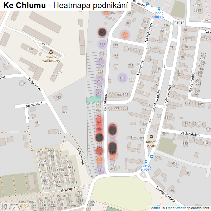 Mapa Ke Chlumu - Firmy v ulici.
