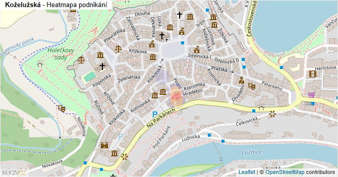 Koželužská - mapa podnikání
