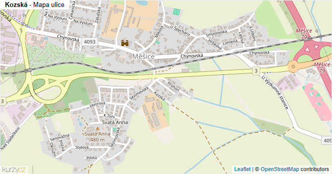 Kozská - mapa ulice