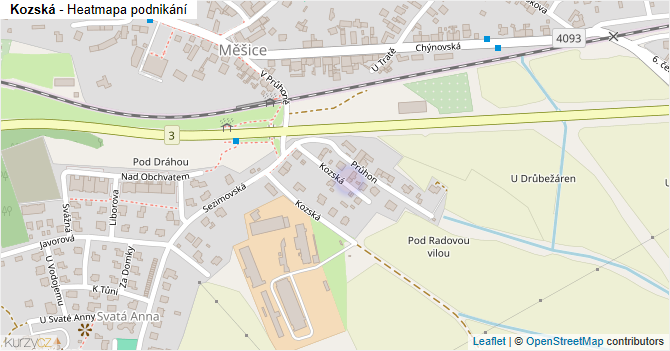 Kozská - mapa podnikání